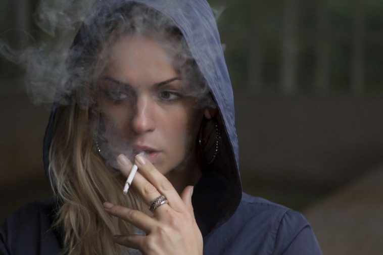 woman smoking hemp