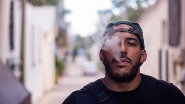 man vaping