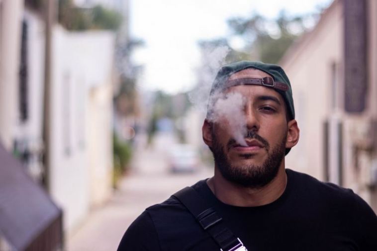 man vaping