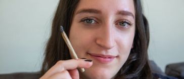 woman smoking a joint