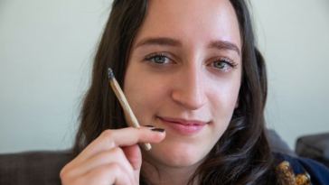 woman smoking a joint