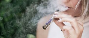 woman smoking cannabis