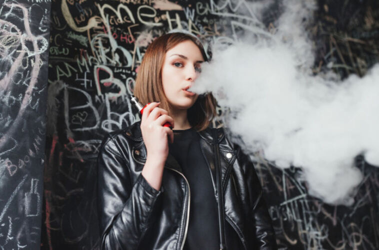 woman with vape